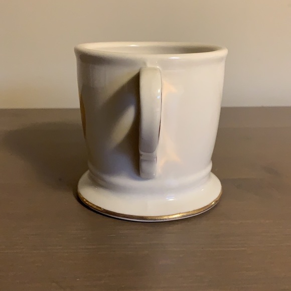 Anthropologie Cream and Gold Ceramic Letter D Mug - Picture 3 of 7